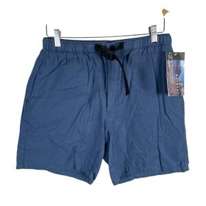 New Sportif USA Womens Outdoor Shorts‎ Medium Navy Blue Cotton Belted Canvas
